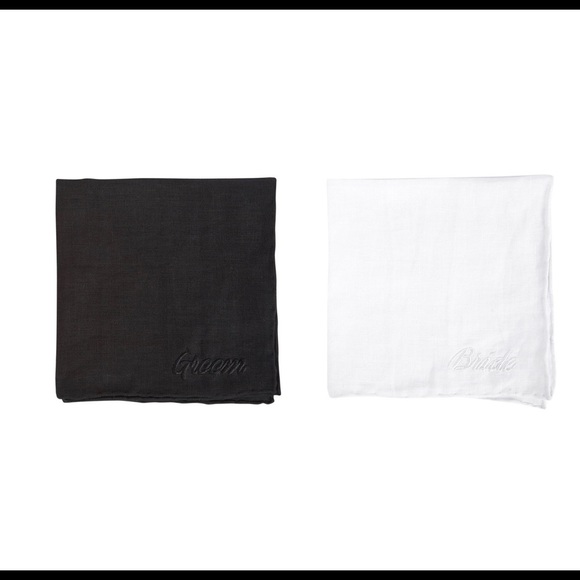 NWT FOREVER WEDDING Embroidered Handkerchiefs - Picture 2 of 3